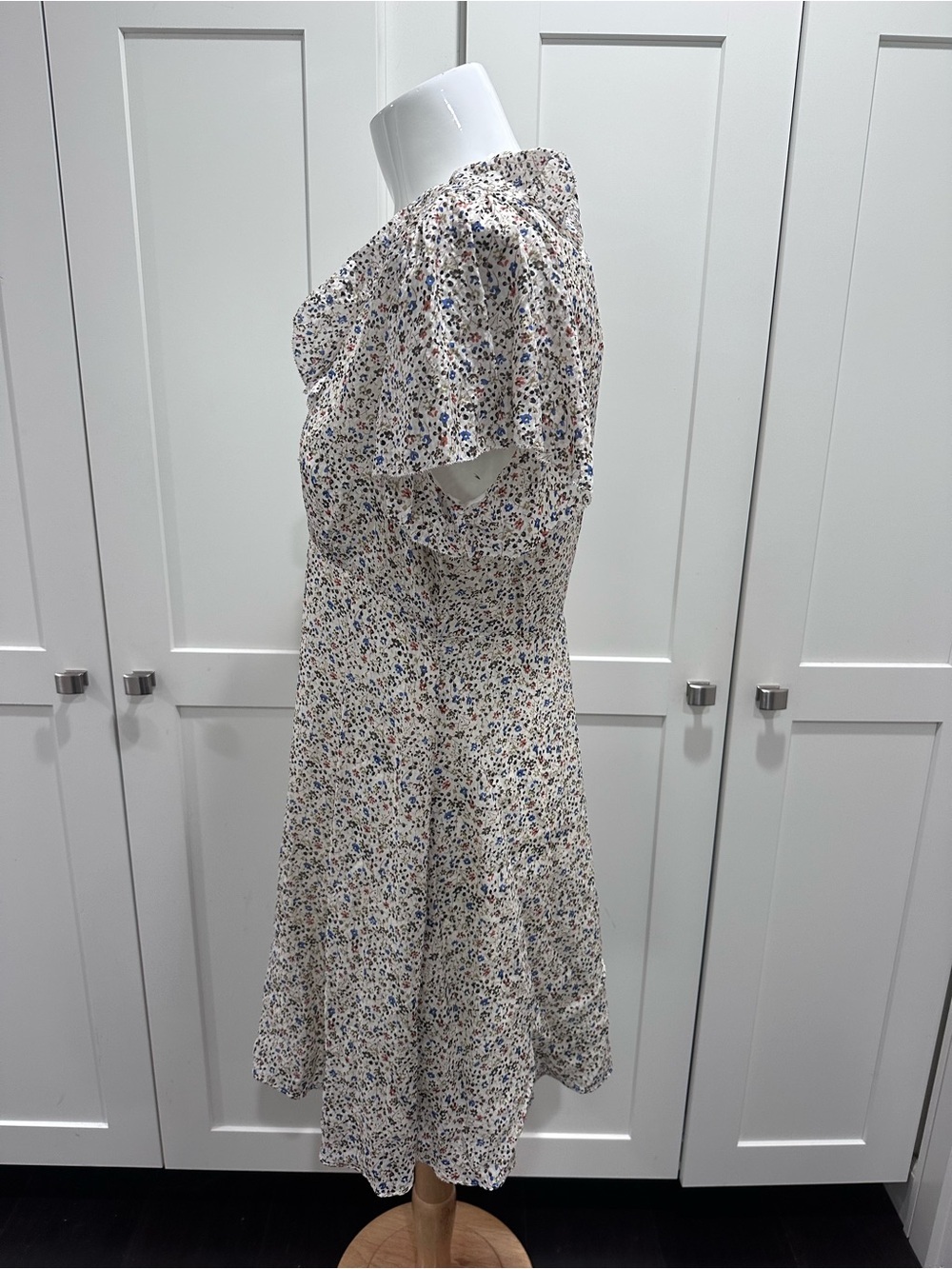 Madewell silk field floral ruffle neck mini dress - Picture 6 of 10